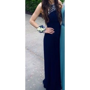 Dark navy prom dress